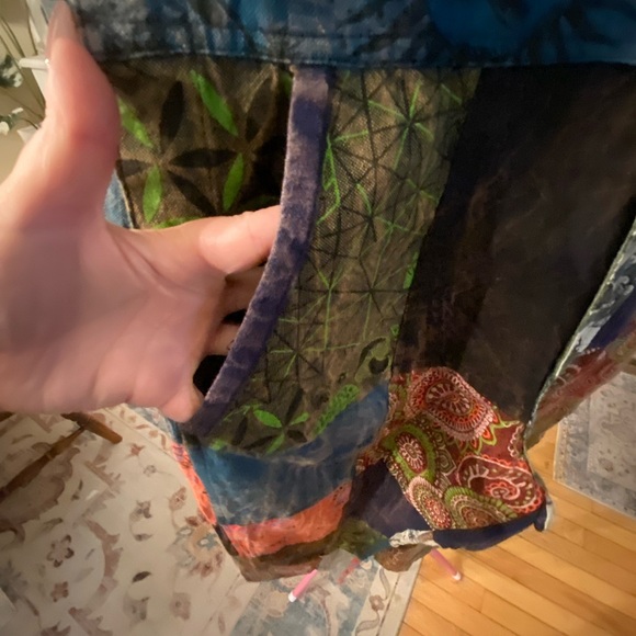 NWT Rising International Patchwork Overalls Made in Nepal - Picture 10 of 15